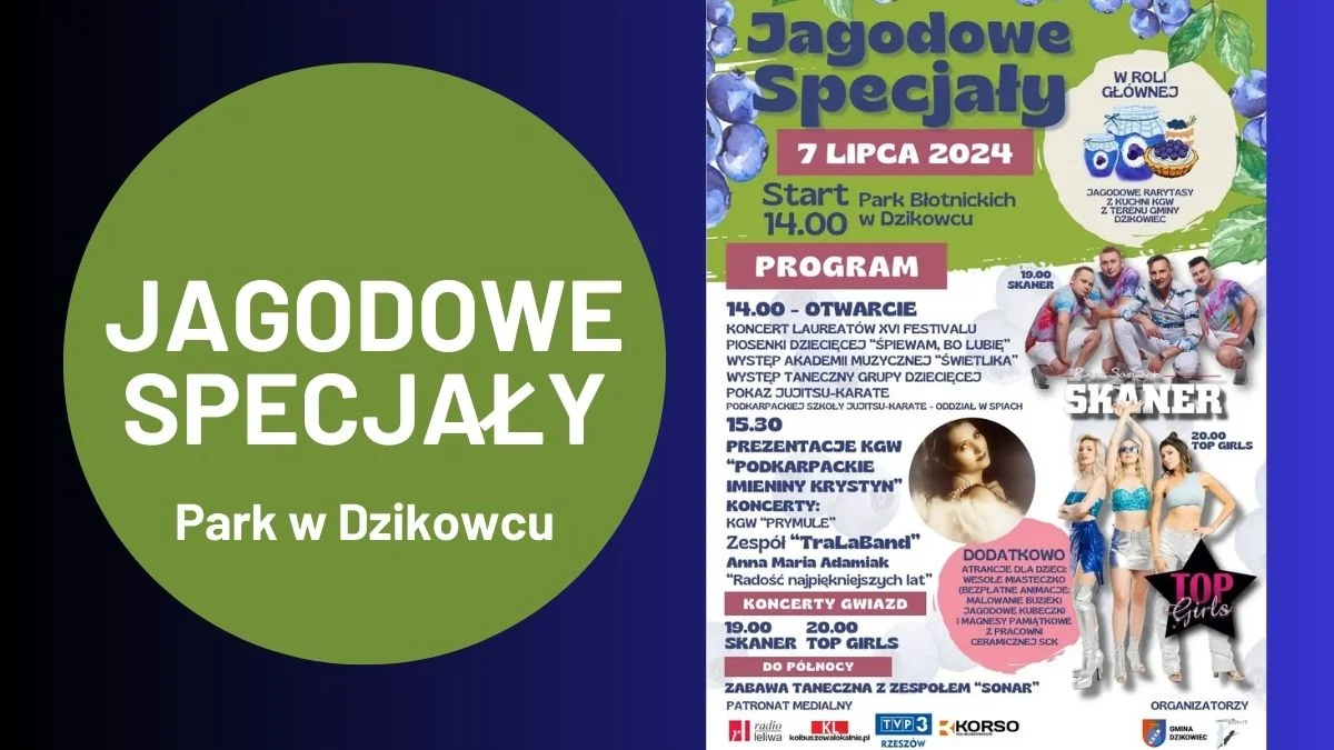 Jagodowe Specjały 2024 w Dzikowcu. Na scenie Top Girls i Skaner [NASZ PATRONAT] - Zdjęcie główne