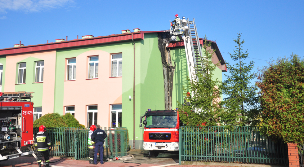 Ogień na budynku szkoły w Kolbuszowej  - Zdjęcie główne