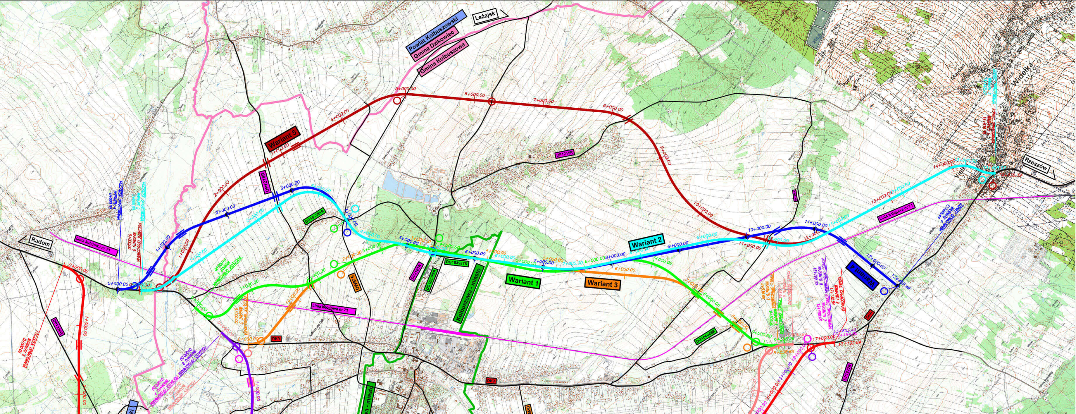 Warianty obwodnicy Kolbuszowej