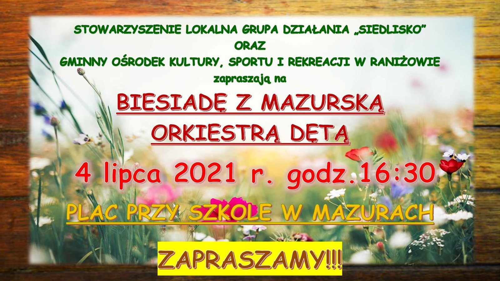 4 lipca: Biesiada z Mazurską Orkiestrą Dętą - Mazury 2021 - Zdjęcie główne