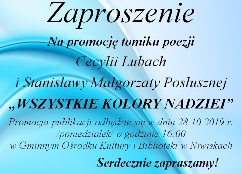 Zaproszenie na promocję tomiku poezji Cecylii Lubach i Stanisławy Małgorzaty Posłusznej - Zdjęcie główne