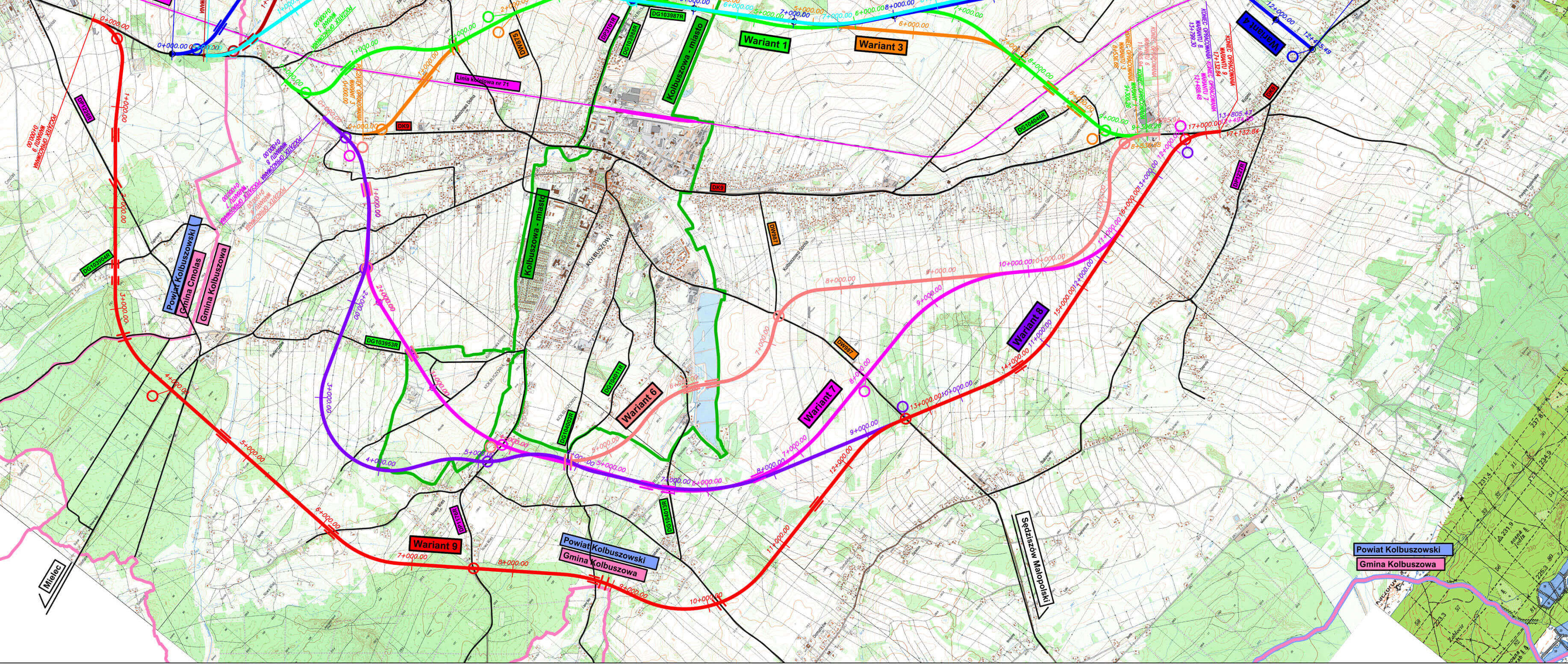 Warianty obwodnicy Kolbuszowej