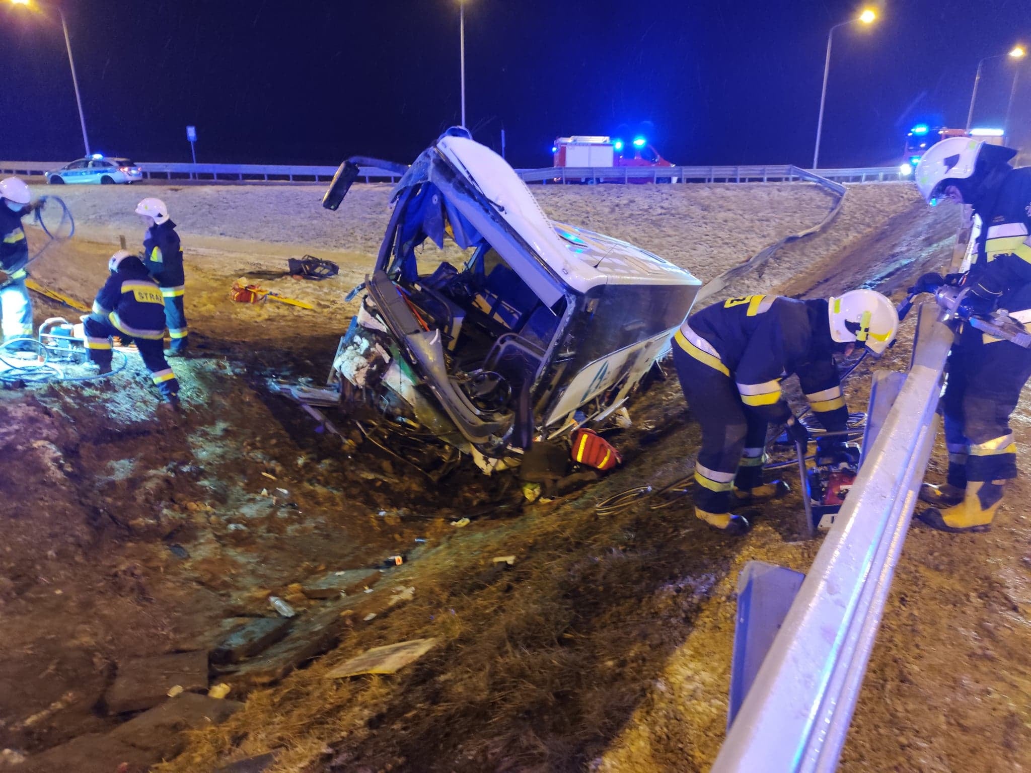 Zdjęcia z miejsca wypadku na autostradzie A4