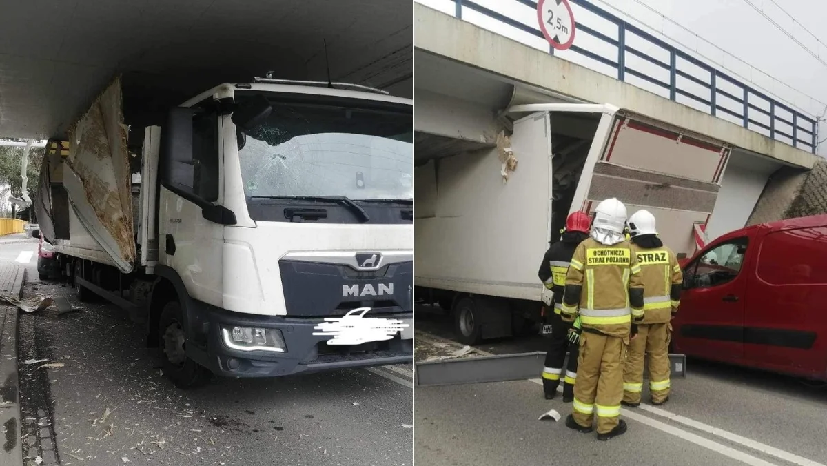 Ciężarówka utknęła pod wiaduktem na ul. Kolbuszowskiej w Sędziszowie Małopolskim [ZDJĘCIA] - Zdjęcie główne