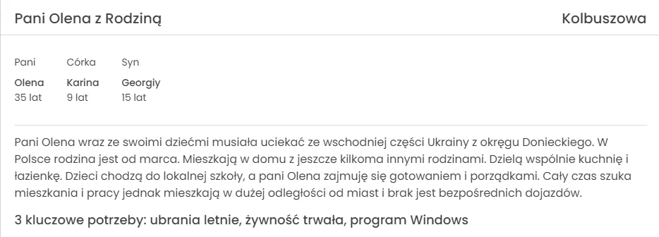 Pani Olena z rodziną 