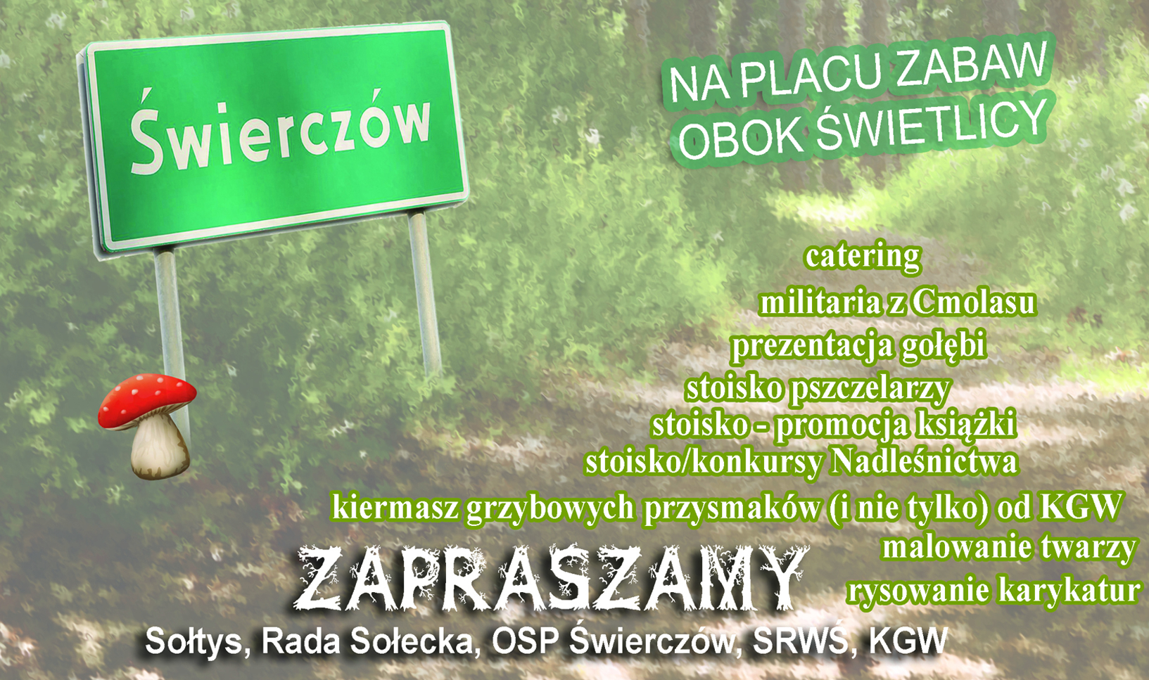 ŚWIERCZÓW. Biesiada pod grzybkiem. Zatańczą strażacy |PROGRAM IMPREZY| - Zdjęcie główne