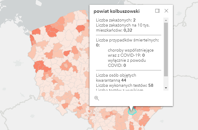 Dane dotyczące powiatu kolbuszowskiego. 