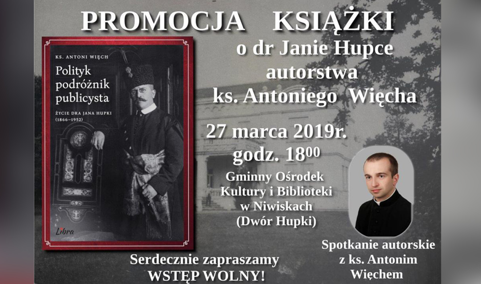 Niwiska. Niebawem promocja książki o Janie Hupce - Zdjęcie główne