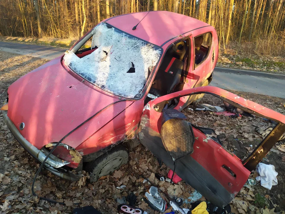 Kompletnie zniszczony samochód porzucony w lesie na trasie Hadykówka - Poręby Dymarskie. Znalazł się właściciel [ZDJĘCIA] - Zdjęcie główne