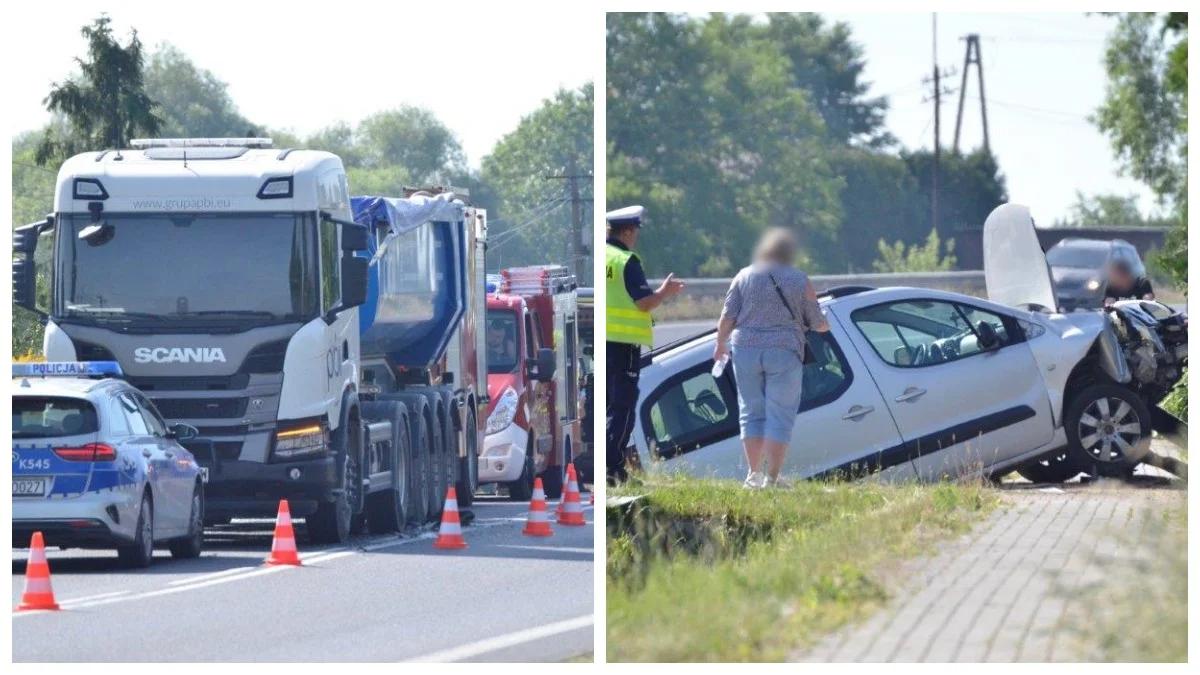 Wypadek w Hadykówce. Utrudnienia na DK9 trasie Tarnobrzeg - Rzeszów [ZDJĘCIA] - Zdjęcie główne