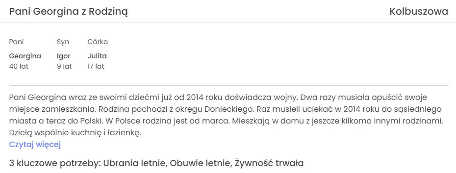 Pani Georgina z rodziną 