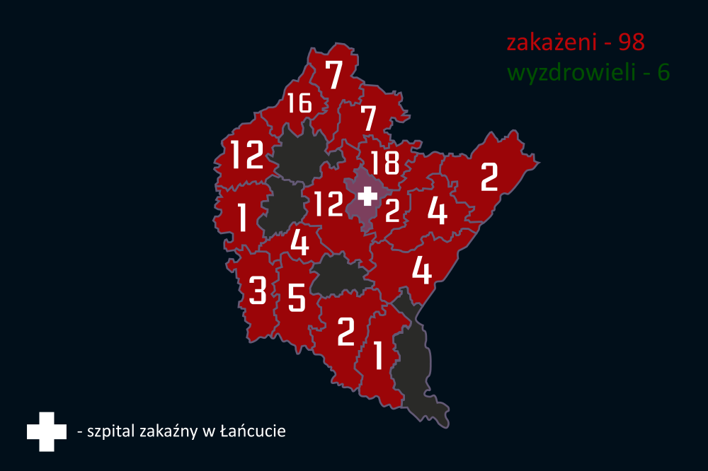 Pięć nowych zakażeń koronawirusem na Podkarpaciu. 36 zgon - Zdjęcie główne