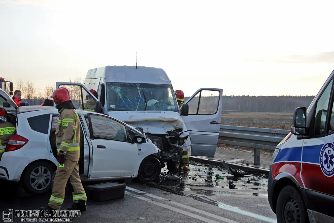 Wypadek w Jamnicy - droga relacji Stalowa Wola - Tarnobrzeg