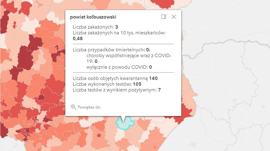 Sytuacja w powiecie kolbuszowskim - 1 maja 2021