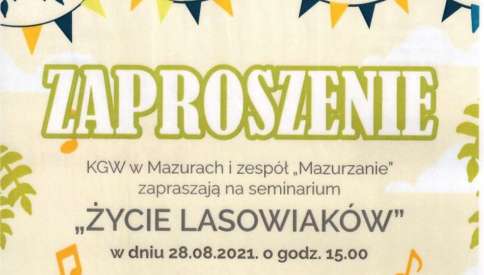 28 sierpnia: Śladami Lasowiaków razem z Kołem Gospodyń Wiejskich i zespołem Mazurzanie [PLAKAT] - Zdjęcie główne