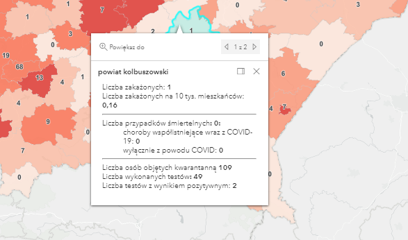 Dane dla powiatu kolbuszowskiego na  4 maja