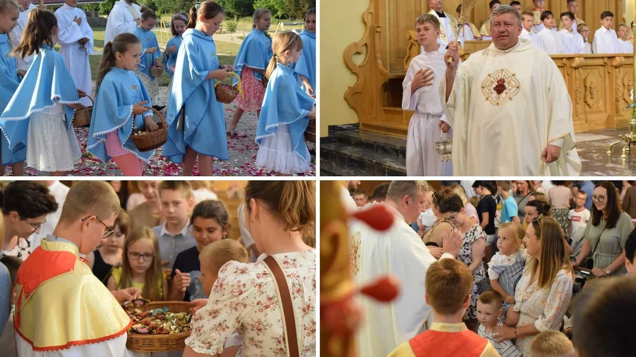 Procesja na zakończenie oktawy Bożego Ciała w kolbuszowskiej kolegiacie. Błogosławiono dzieci i rozdawano cukierki. [ZDJĘCIA] - Zdjęcie główne
