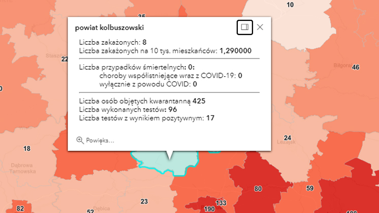 Zakażenia powiat kolbuszowski