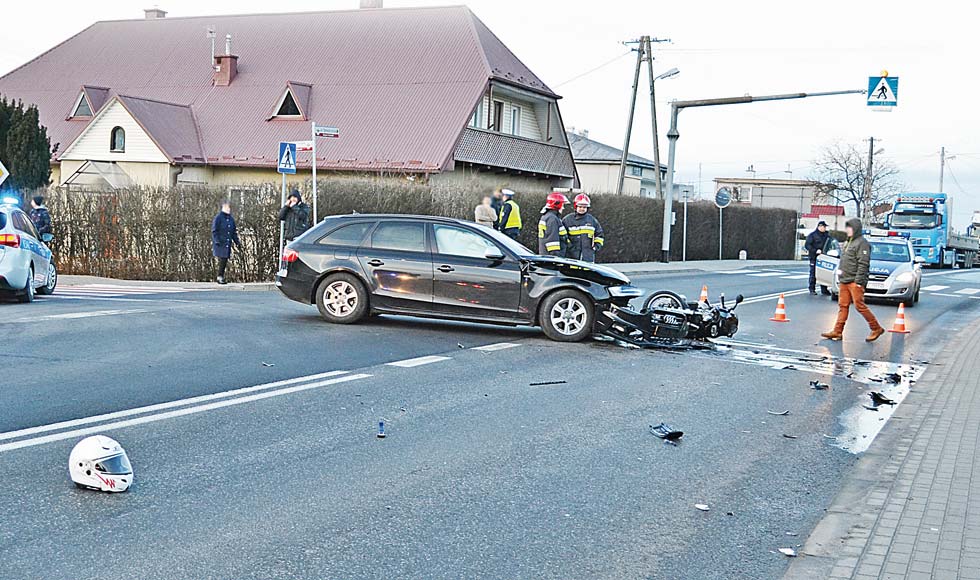 Motocyklista zderzył się z osobowym audi - Zdjęcie główne