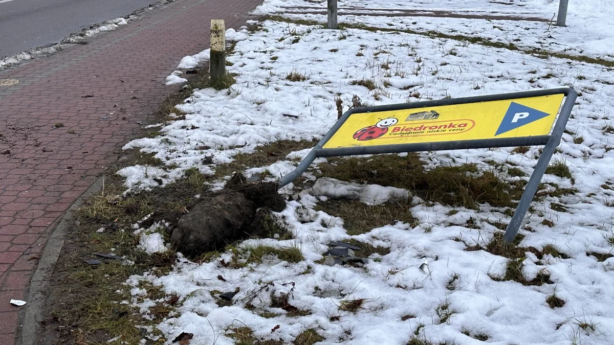 Kolejna stłuczka na ul. Obrońców Pokoju w Kolbuszowej. Uszkodzone auta i znak - Zdjęcie główne