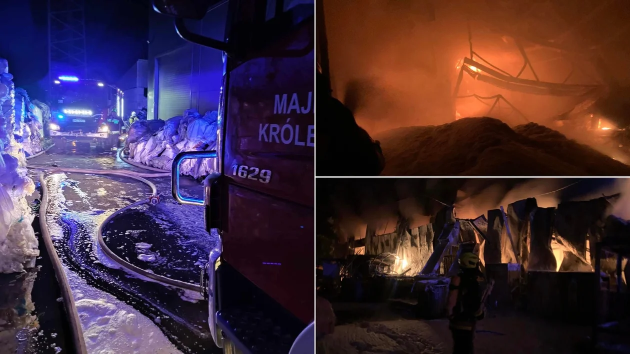 Ogromny pożar na terenie zakładu produkującego tworzywa sztuczne w Cmolasie. Ogień gasiło ponad 100 strażaków [ZDJĘCIA] - Zdjęcie główne