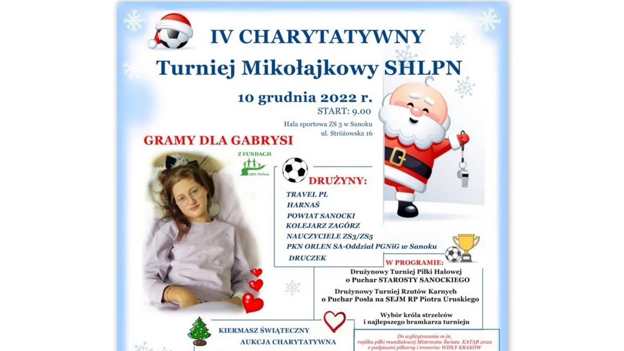 Zapraszamy na IV CHARYTATYWNY TURNIEJ MIKOŁAJKOWY SHLPN - Zdjęcie główne