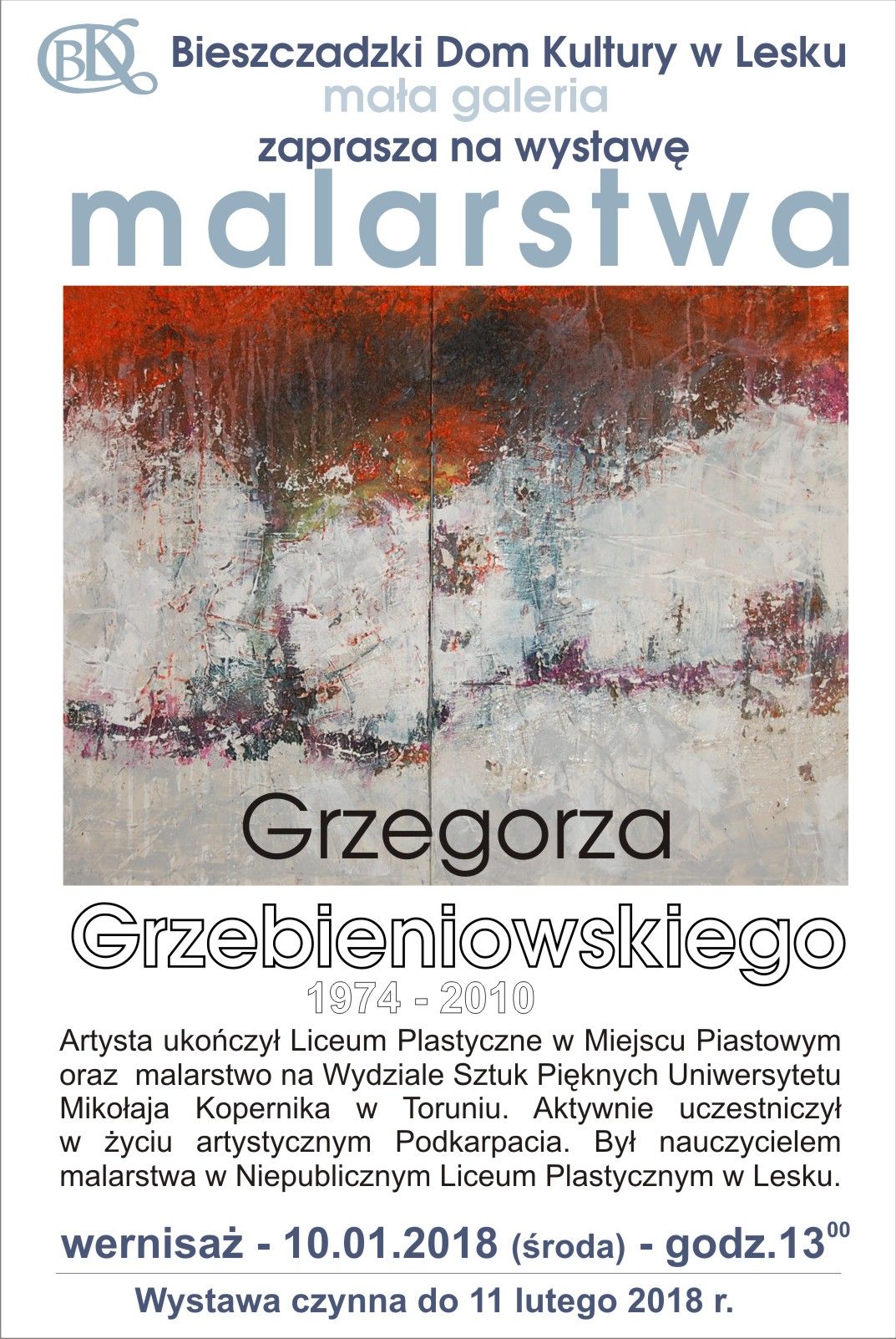 Wystawa malarstwa Grzegorza Grzebieniowskiego - Zdjęcie główne