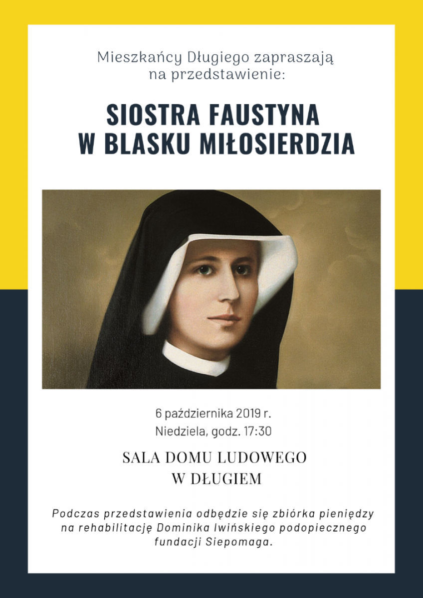 Przyjdź na przedstawienie o siostrze Faustynie i pomóż Dominikowi! - Zdjęcie główne