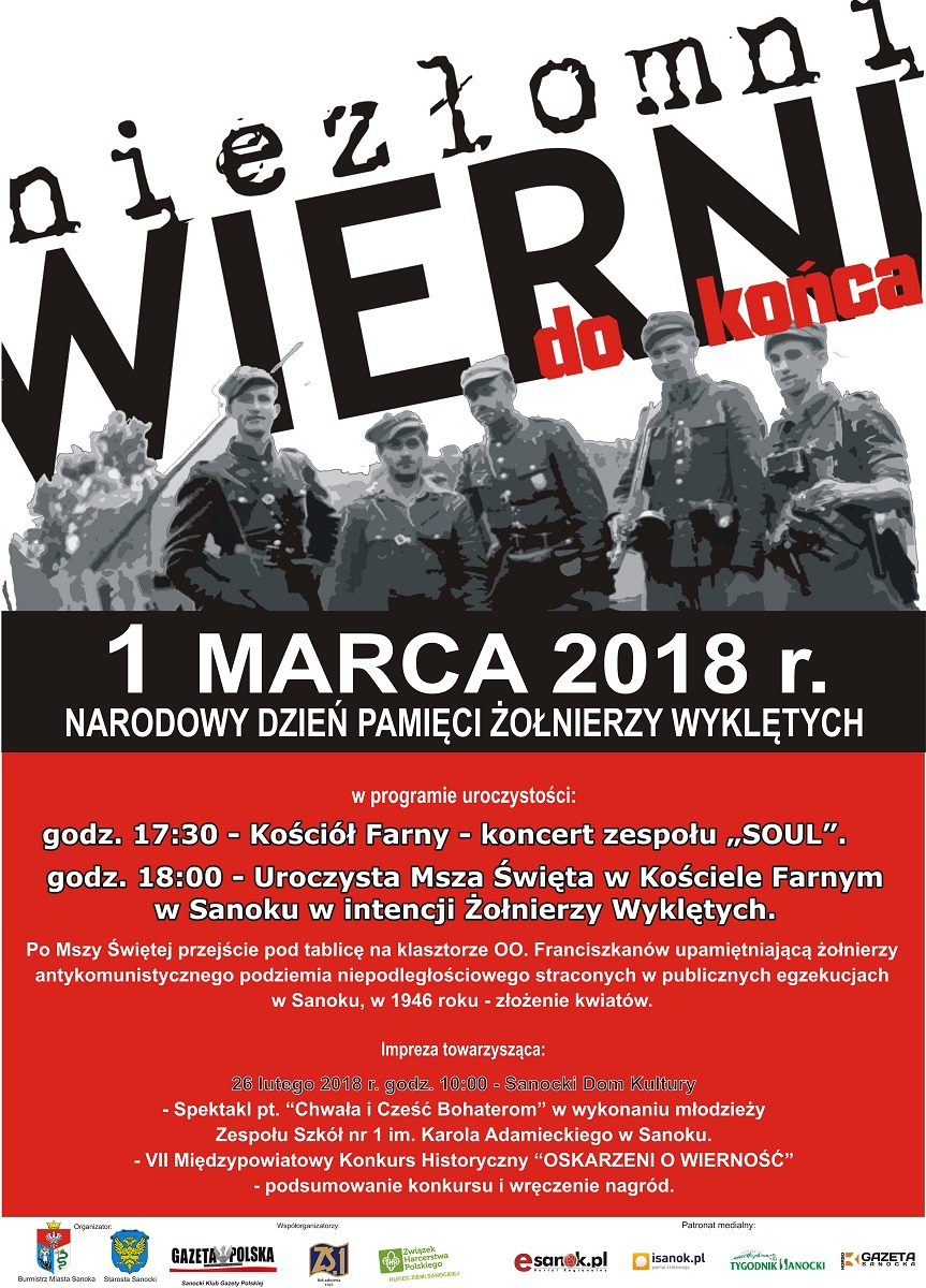 Zapraszamy na uroczystości Narodowego Dnia Pamięci Żołnierzy Wyklętych w Sanoku - Zdjęcie główne