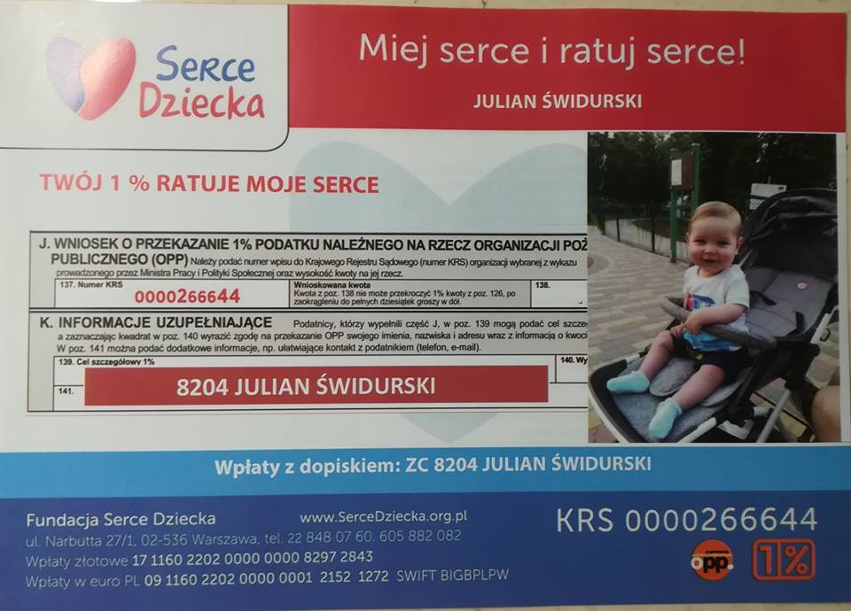 POMÓŻMY JULKOWI ! Trwa zrzutka dla 2 -letniego Julka z Sanoka - Zdjęcie główne