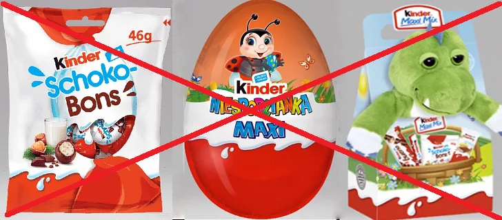 Ferrero wycofuje z Polski wszystkie produkty Kinder wyprodukowane w Belgii!
