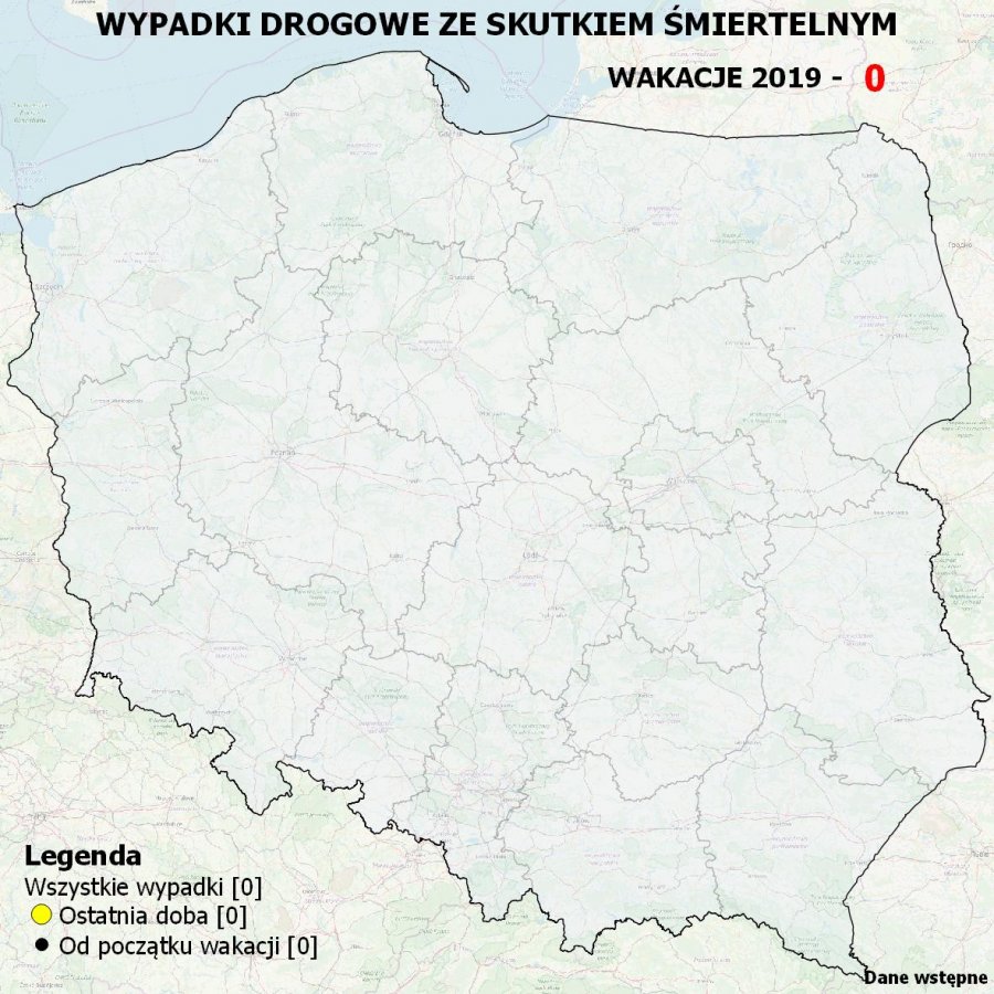 Wakacje 2019 - Mapa wypadków drogowych ze skutkiem śmiertelnym - Zdjęcie główne