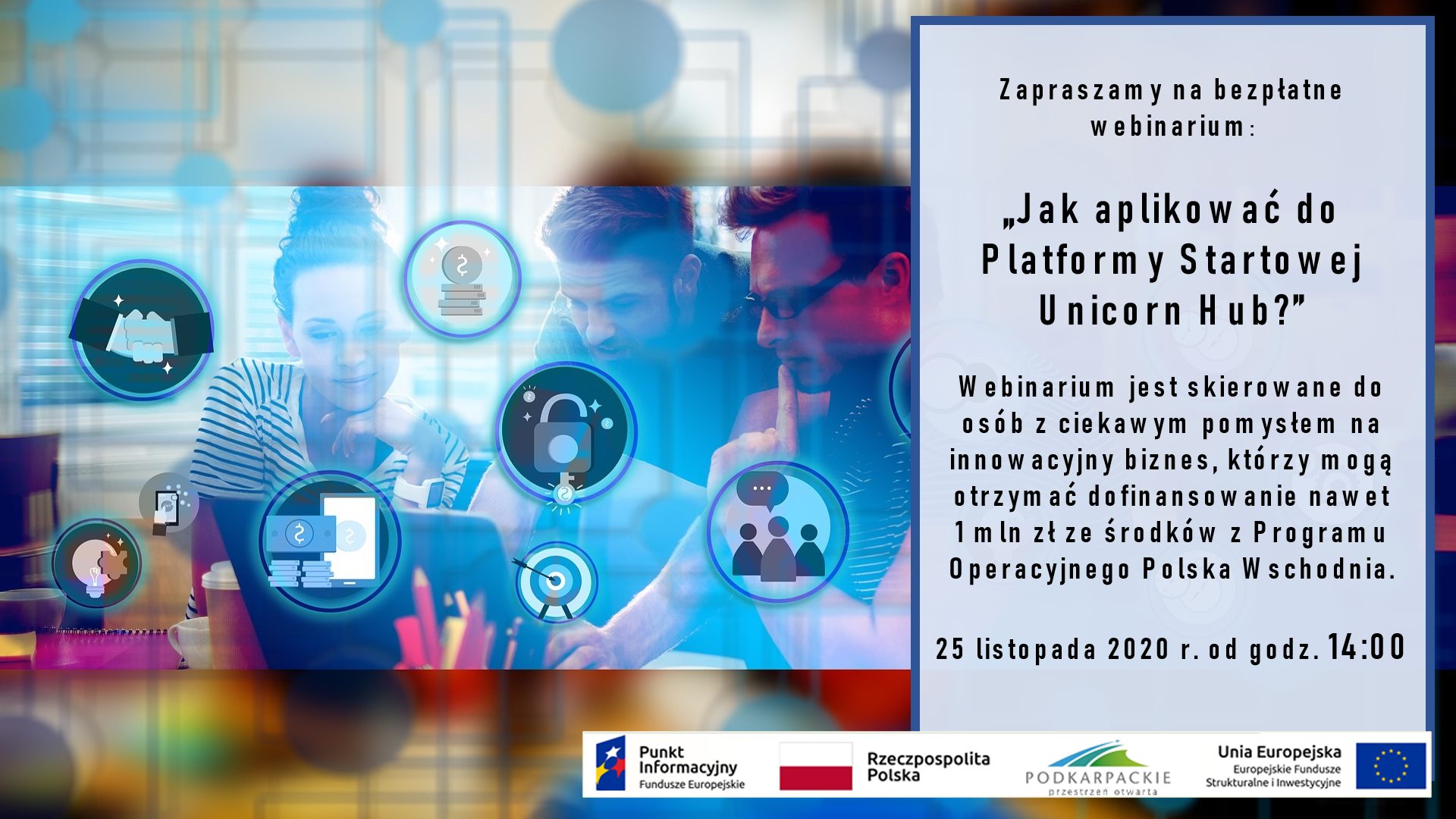 Sanok. Platforma Startowa Unicorn Hub - bezpłatne webinarium  - Zdjęcie główne