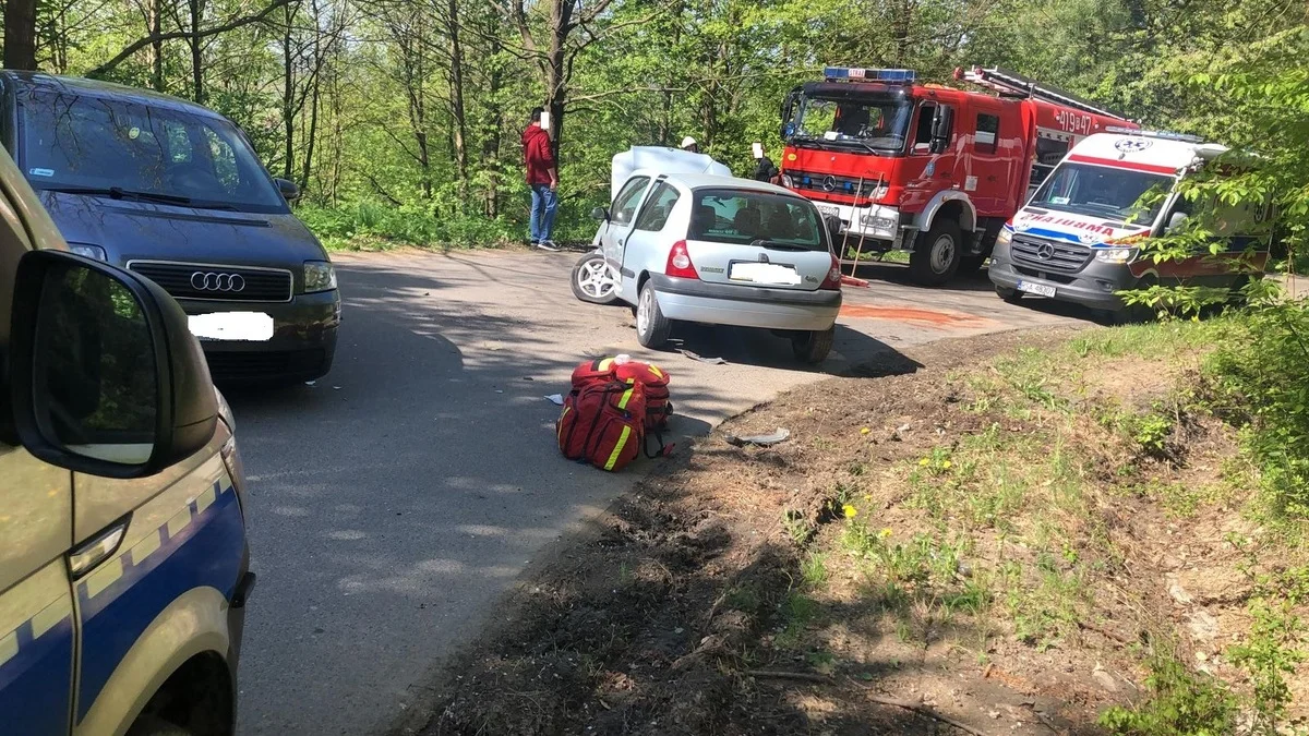 Czołowe zderzenie dwóch osobówek w Bliznem  - Zdjęcie główne