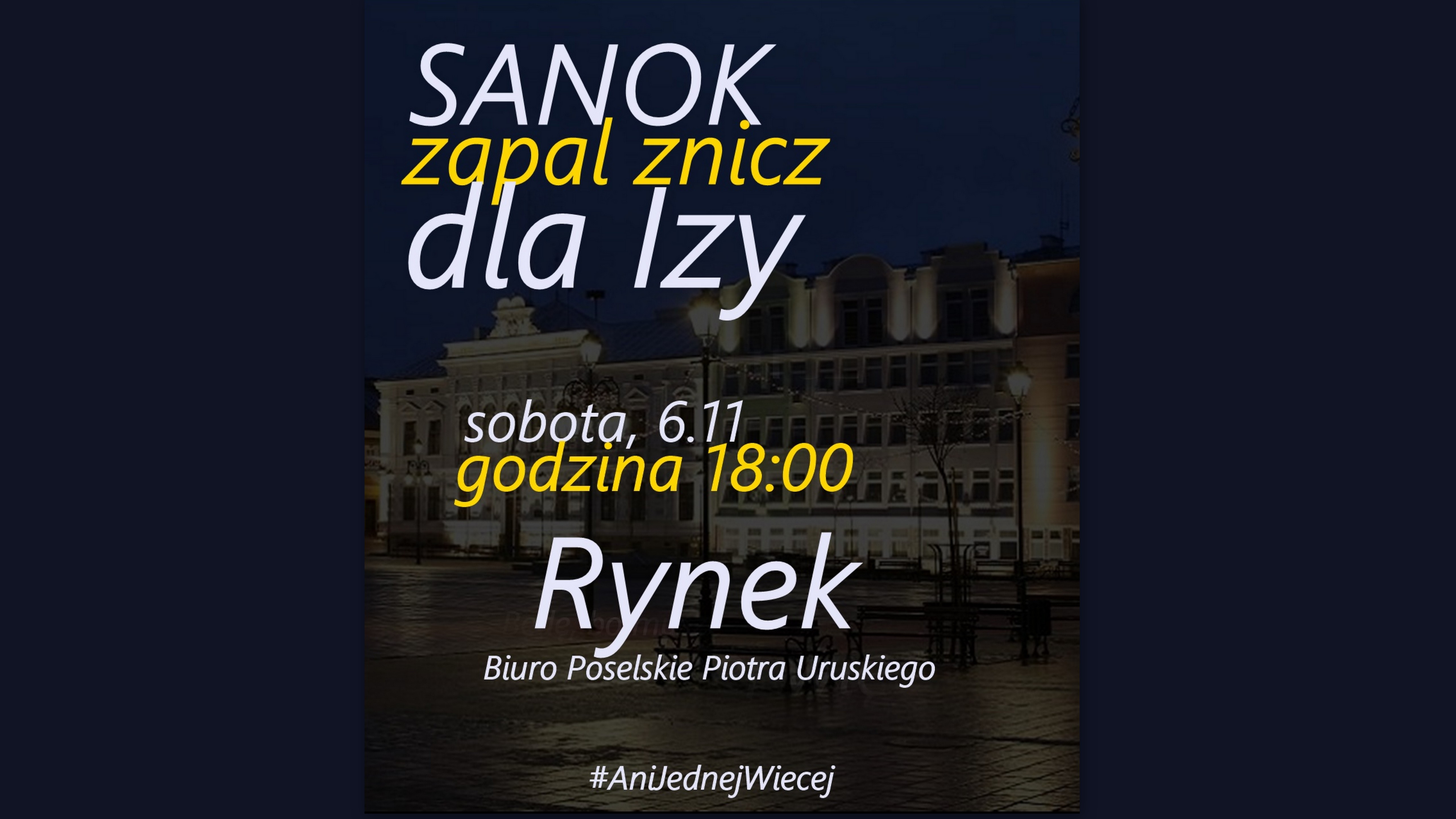 "Ani jednej więcej". Sanok przyłączył się do ogólnopolskich protestów po śmierci 30-letniej Izy - Zdjęcie główne