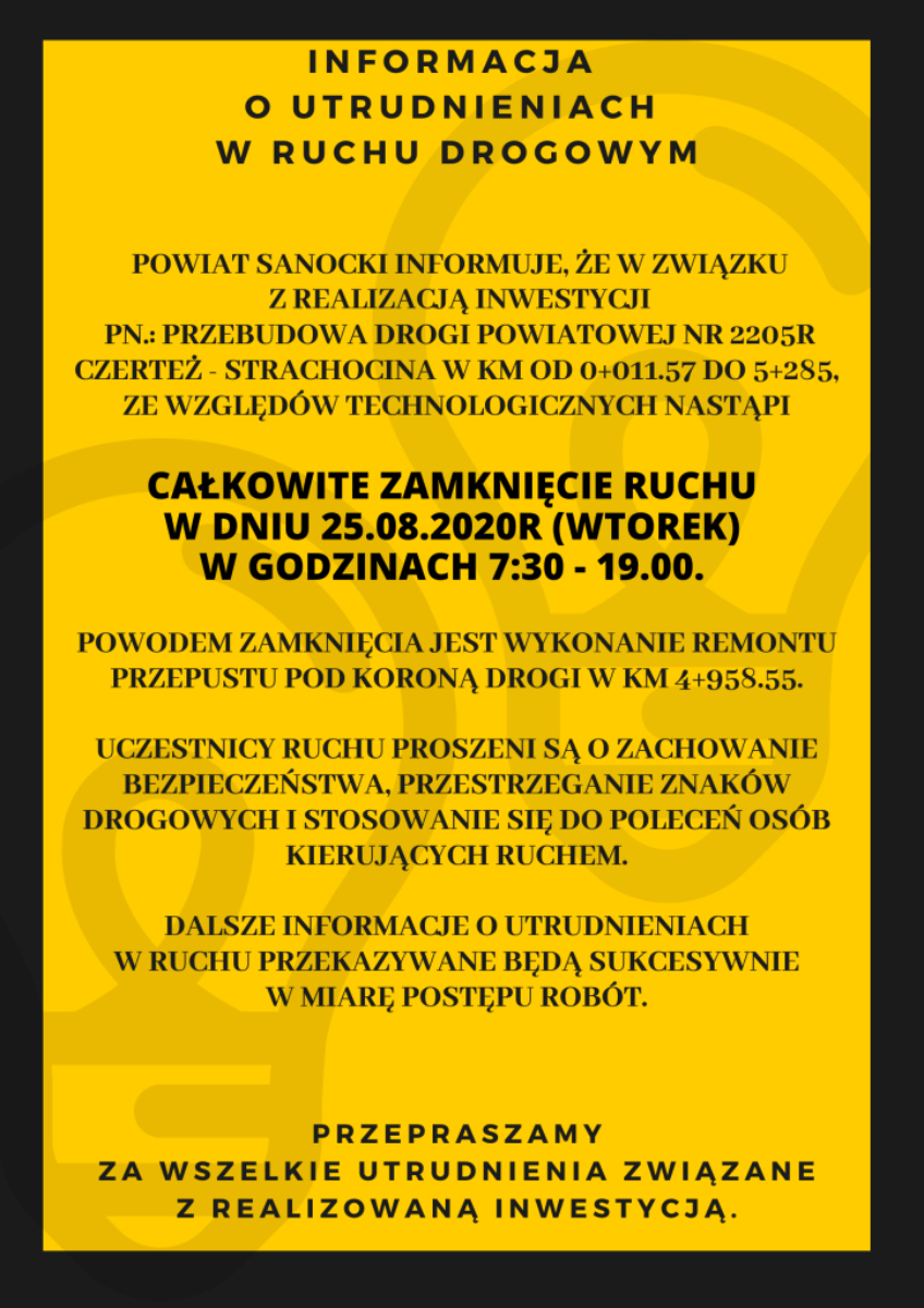 Powiat Sanocki: Utrudnienia w ruchu drogowym  - Zdjęcie główne