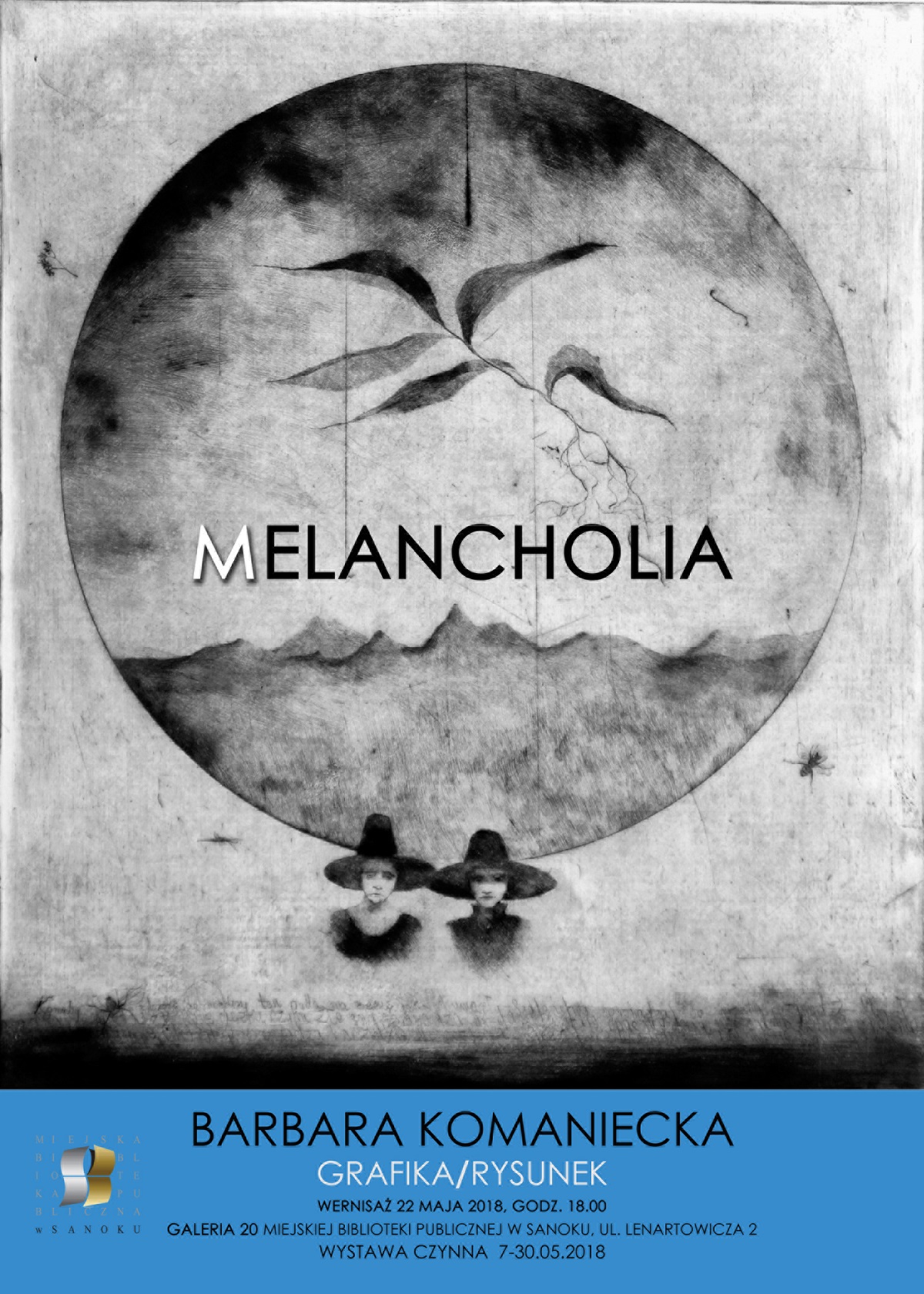Miejska Biblioteka Publiczna im. Grzegorza z Sanoka zaprasza na wernisaż prac Barbary Komanieckiej "Melancholia" - Zdjęcie główne