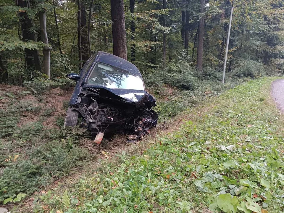 Groźny wypadek w Izdebkach. Kierowca stracił panowanie nad pojazdem i uderzył w drzewo - Zdjęcie główne