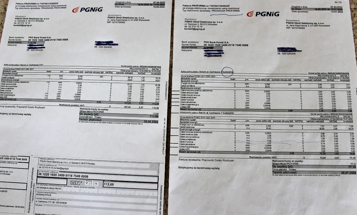 Koszt zużytej w garażu energii 1.44 zł, opłata handlowa 59,75 zł! - Zdjęcie główne