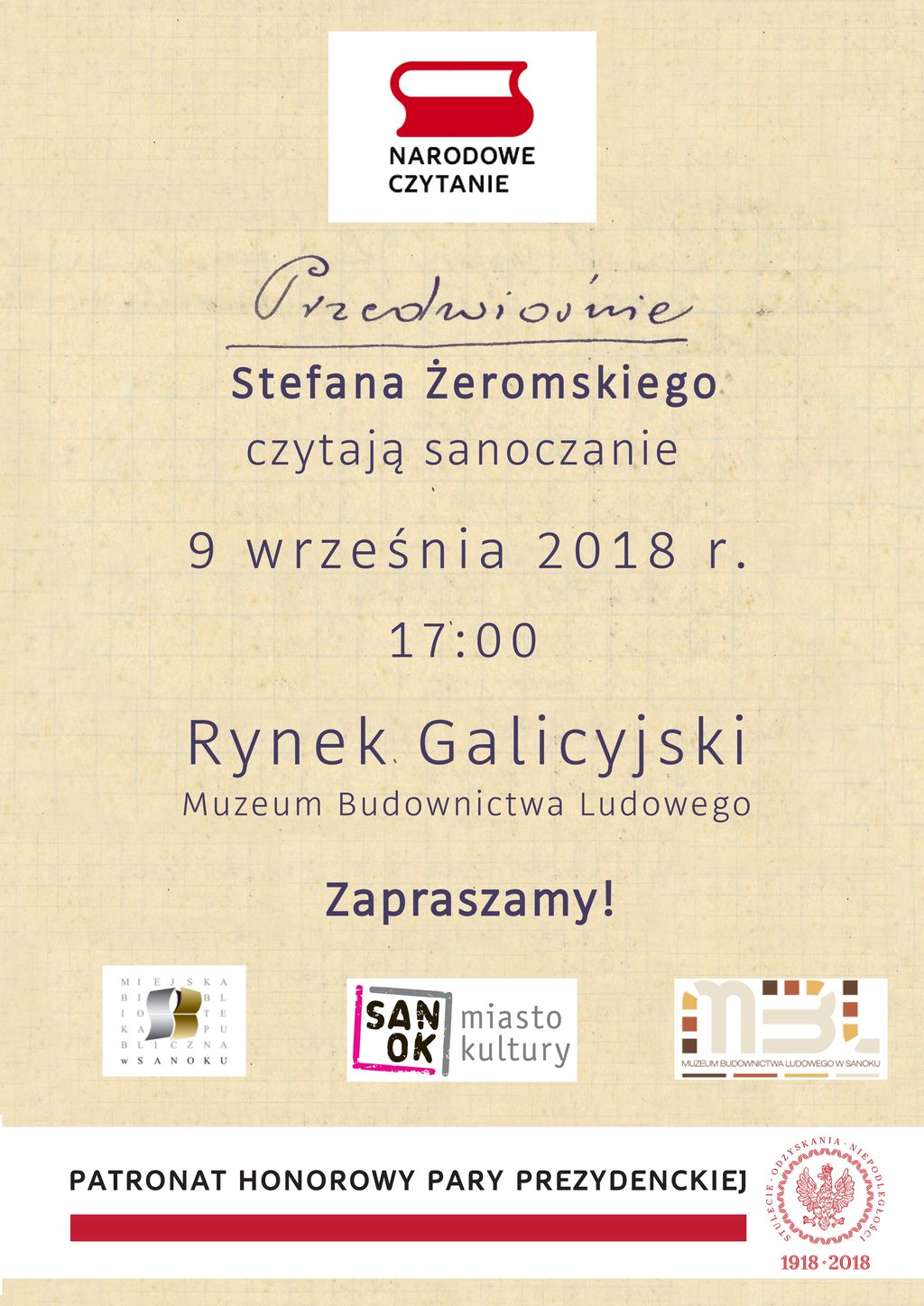 Narodowe Czytanie w Sanoku - Zdjęcie główne
