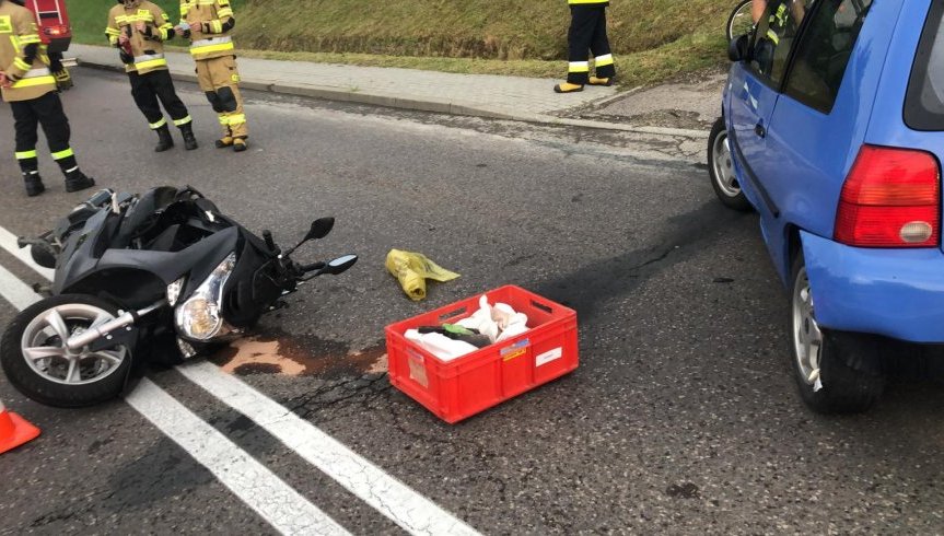 GRABOWNICA STARZEŃSKA: Niefortunne wyprzedzanie motocyklisty [ZDJĘCIA] - Zdjęcie główne