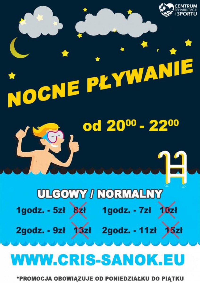 MOSiR SANOK: Promocja "Nocne pływanie" - Zdjęcie główne