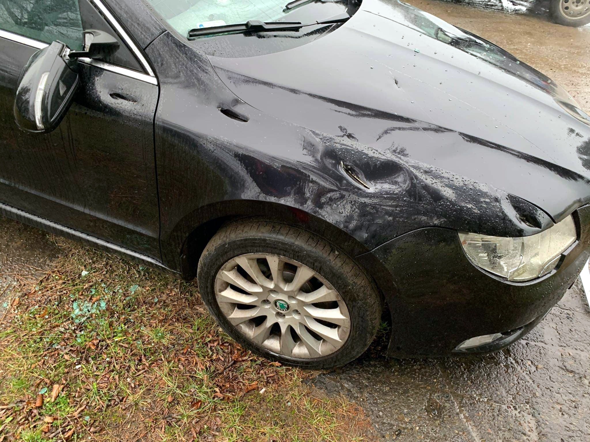 SANOK: Zdewastowany siekierą samochód na parkingu nad Sanem [ZDJĘCIA] - Zdjęcie główne