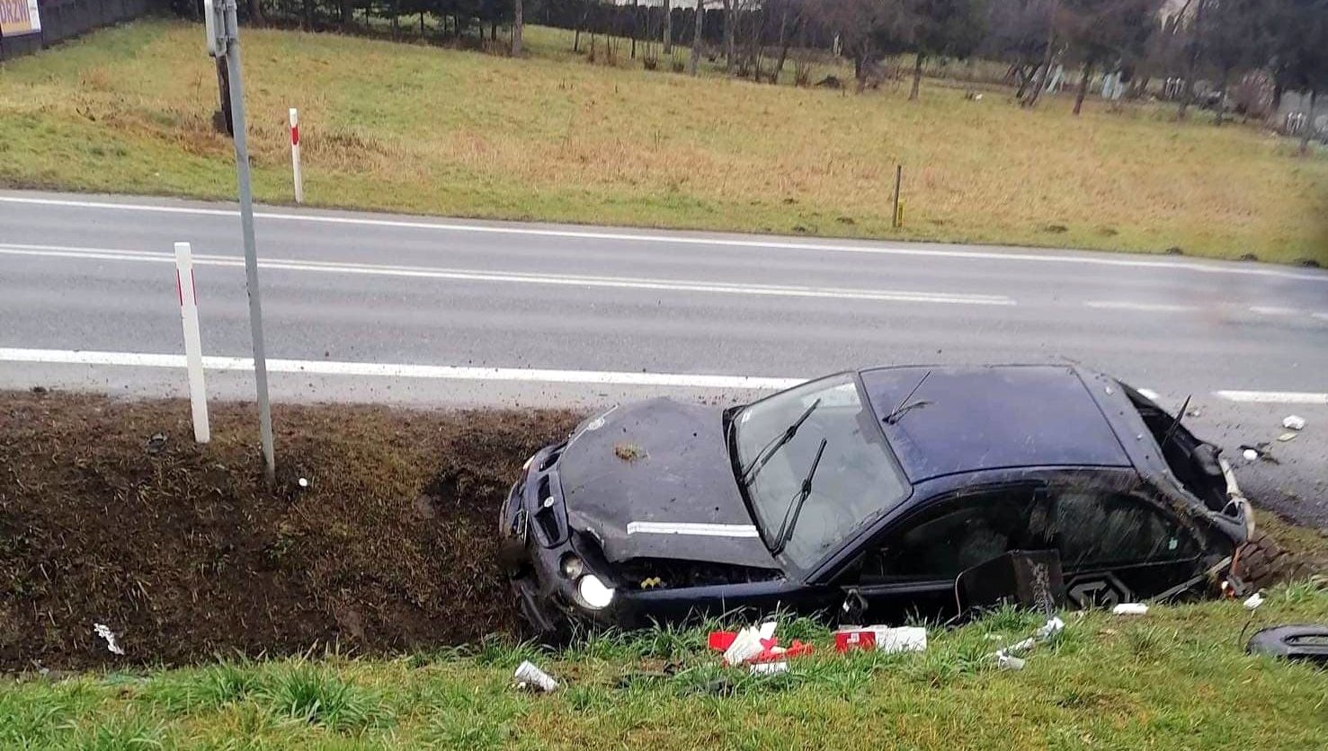 ZAGÓRZ: Zakończył jazdę na betonowym przepuście - Zdjęcie główne