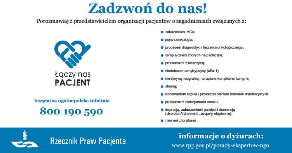 Dyżury przedstawicieli organizacji pacjentów w dniach 16-20 kwietnia br. - Zdjęcie główne