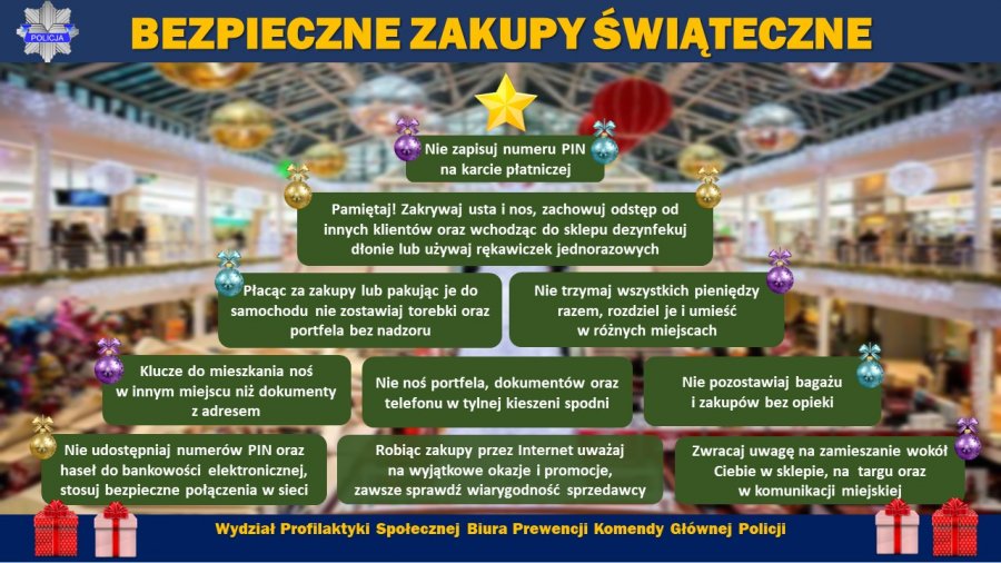 Zadbaj aby zakupy świąteczne były bezpieczne - Zdjęcie główne