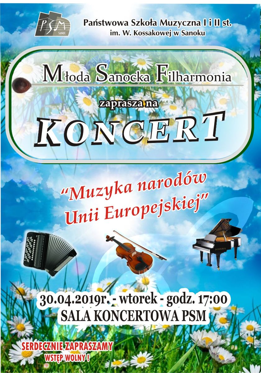 SANOK: Młoda Sanocka Filharmonia – „Muzyka narodów Unii Europejskiej” - Zdjęcie główne
