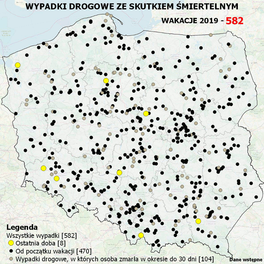 Prawie 600 śmiertelnych wypadków na wakacjach 2019 - Zdjęcie główne