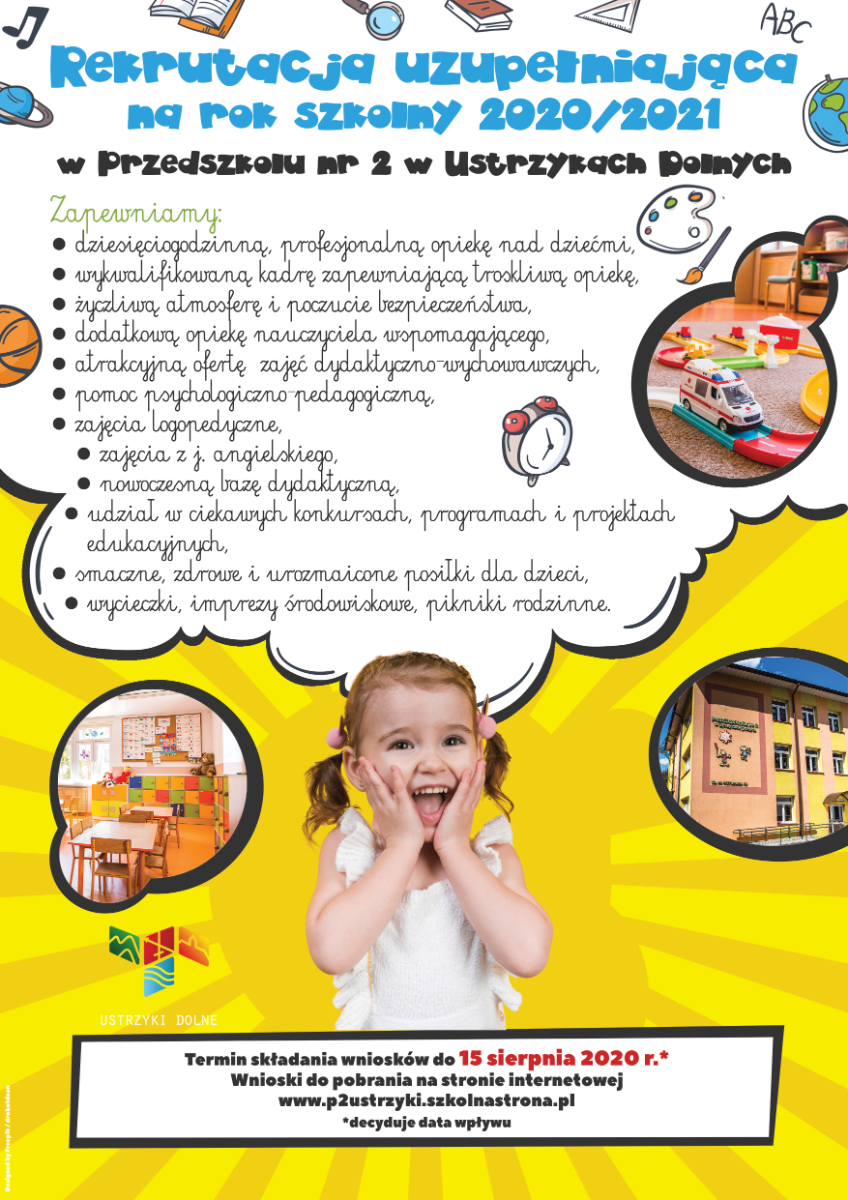USTRZYKI DOLNE. Rekrutacja uzupełniająca w Przedszkolu nr 2 - Zdjęcie główne