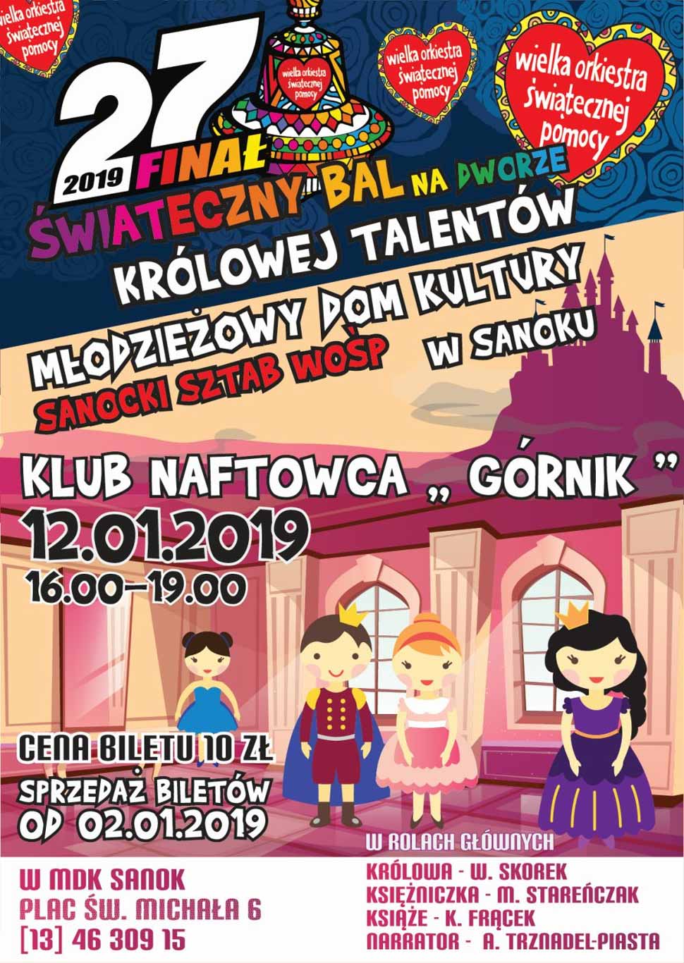 WOŚP SANOK. Świąteczny Bal na dworze Królowej Talentów - Zdjęcie główne